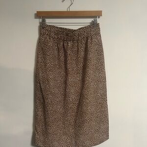 J. Crew Brown and White Midi Skirt